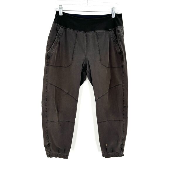 PATAGONIA *Flawed* Women's Faded Black Gray Barrel Leg Pull On Cropped Pants 10 - Picture 1 of 9